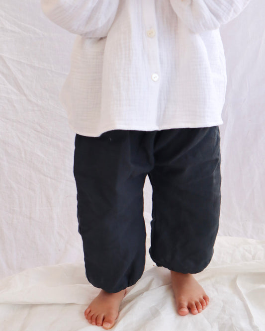 Cuffed Linen Pull Up - Charcoal