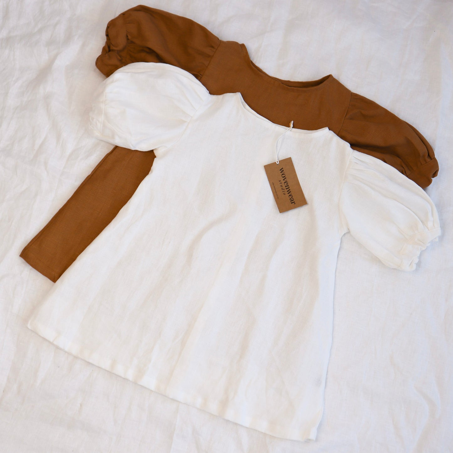 Linen Bubble Dress - Bone