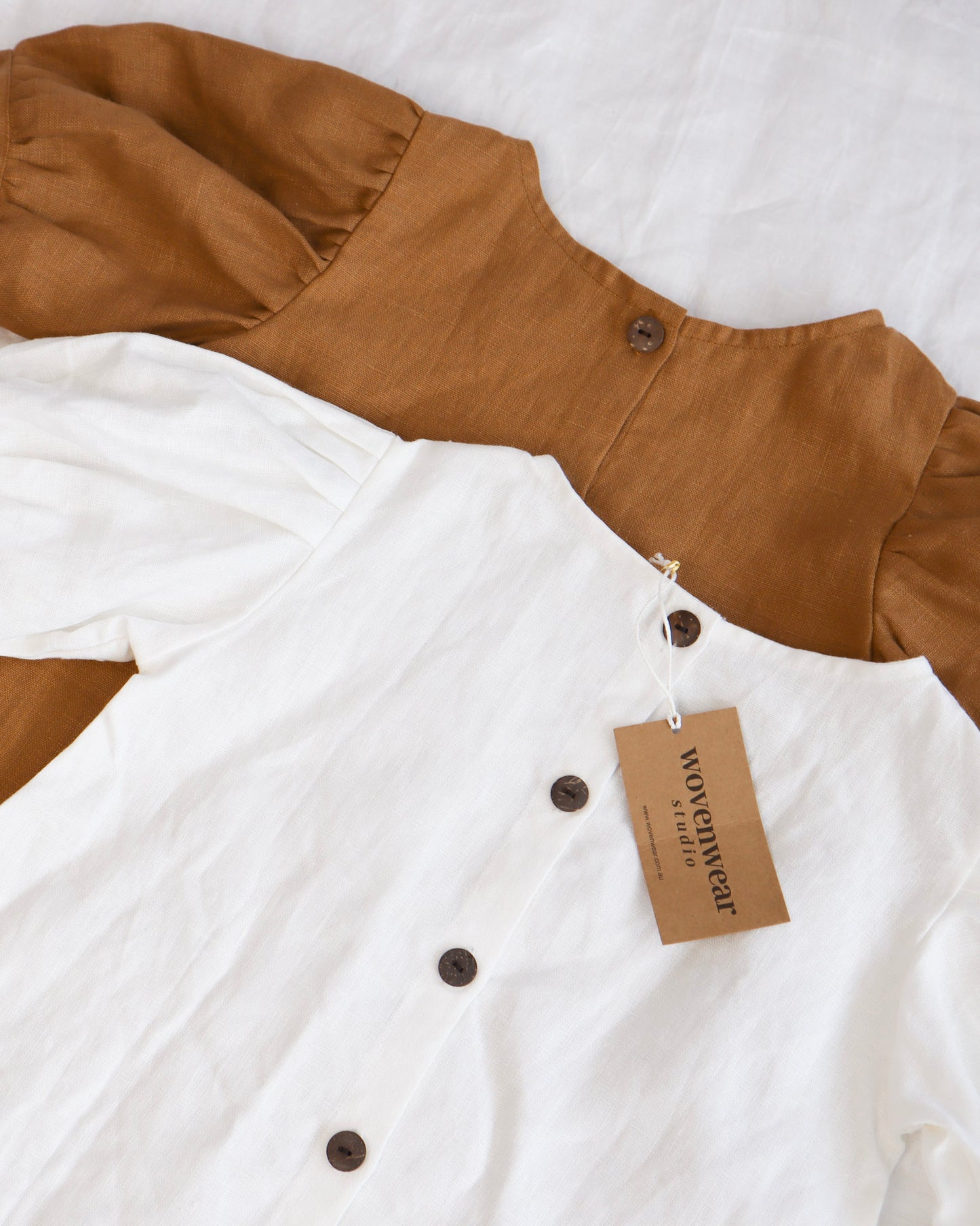 Linen Bubble Dress - Bone
