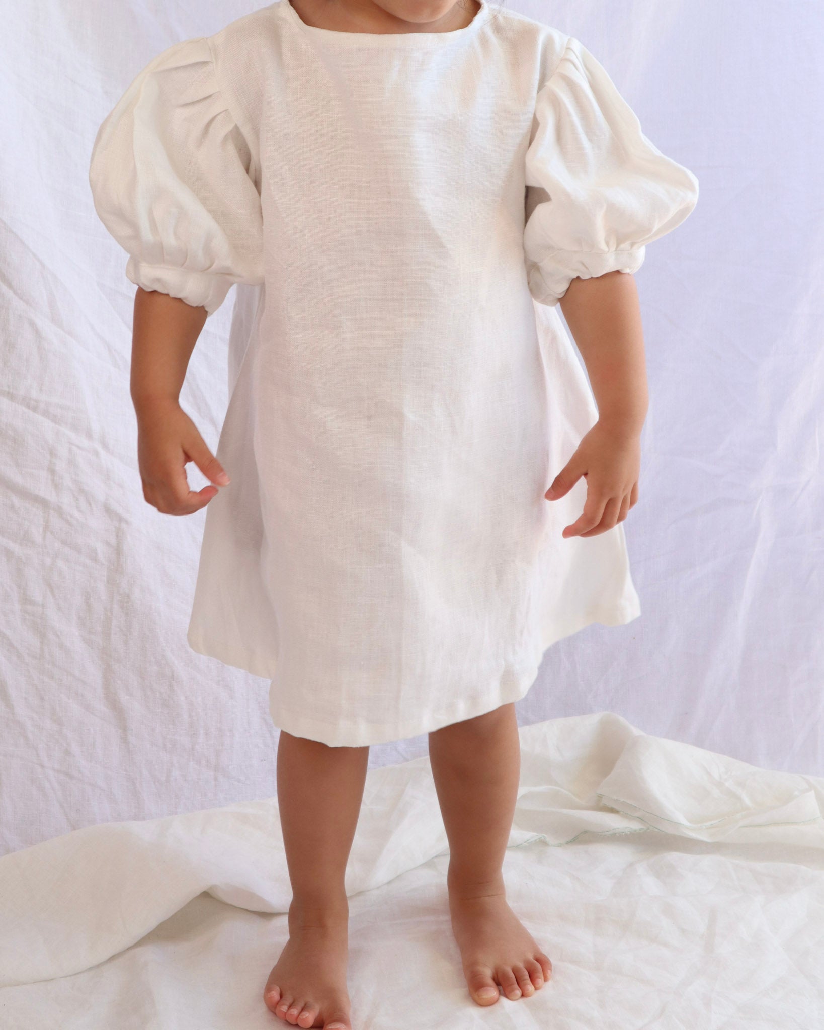 Linen Bubble Dress Bone